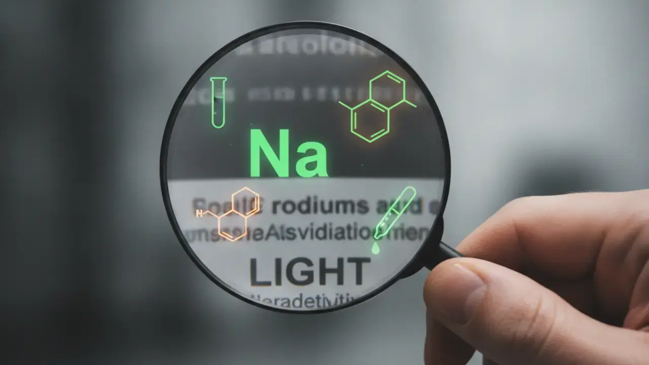 Mão lendo rótulo de embalagem, simbolizando a necessidade de atenção aos alimentos 'light' e 'diet' e suas falsas promessas em dietas.